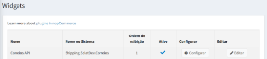 Picture of Correios Plugin for nopCommerce